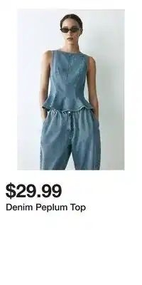 H&M Denim Peplum Top offer