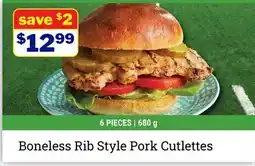 M & M Food Market Boneless Rib Style Pork Cutlettes offer