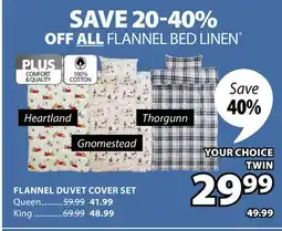 JYSK HEARTLAND FLANNEL DUVET COVER SET offer
