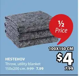 JYSK HESTEHOV Throw Utility blanket offer