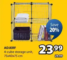JYSK ADJERF 4-cube storage unit offer