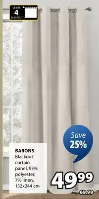 JYSK BARONS Blackout curtain panel offer