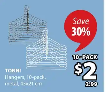 JYSK TONNI Hangers offer
