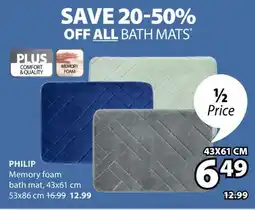JYSK PHILIP Memory foam bath mat offer