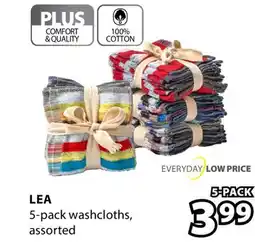 JYSK LEA 5-pack washcloths offer