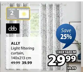 JYSK ALLY Light filtering curtain offer