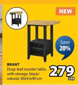 JYSK BRANT Drop-leaf counter table offer
