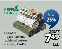 JYSK SASSARI 4-pack napkins offer