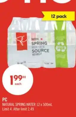 Shoppers Drug Mart PC NATURAL SPRING WATER offer