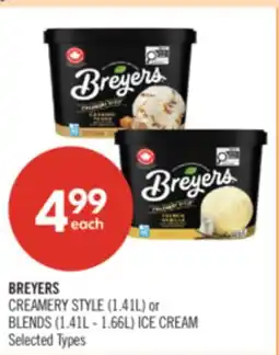 Shoppers Drug Mart BREYERS CREAMERY STYLE (1.41L) or BLENDS (1.41L - 1.66L) ICE CREAM offer