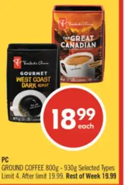 Shoppers Drug Mart PC GROUND COFFEE offer