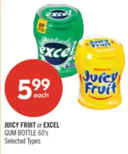 Shoppers Drug Mart JUICY FRUIT or EXCEL GUM BOTTLE offer