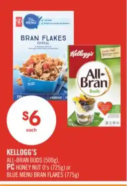 Shoppers Drug Mart KELLOGG'S ALL-BRAN BUDS (500g), PC HONEY NUT O's (725g) or BLUE MENU BRAN FLAKES (775g) offer