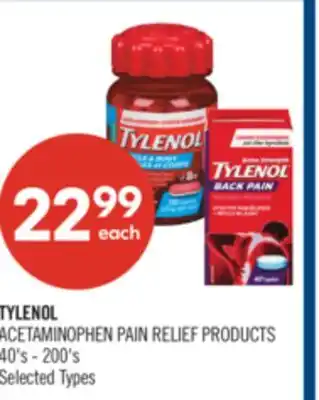 Shoppers Drug Mart TYLENOL ACETAMINOPHEN PAIN RELIEF PRODUCTS offer