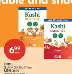 Shoppers Drug Mart FIBRE 1 CRUNCHY ORIGINAL (587g) or KASHI CEREAL offer