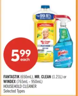 Shoppers Drug Mart FANTASTIK (650mL), MR. CLEAN (1.21L) or WINDEX (765mL - 950mL) HOUSEHOLD CLEANER offer