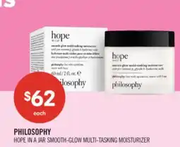 Shoppers Drug Mart PHILOSOPHY HOPE IN A JAR SMOOTH-GLOW MULTI-TASKING MOISTURIZER offer