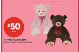 Shoppers Drug Mart 48 JUMBO VALENTINE BEAR offer