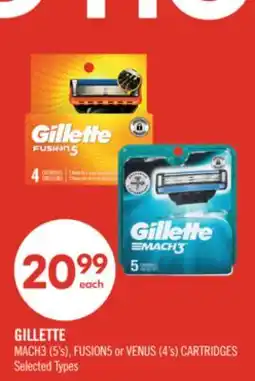 Shoppers Drug Mart GILLETTE MACH3 (5's), FUSION5 or VENUS (4's) CARTRIDGES offer