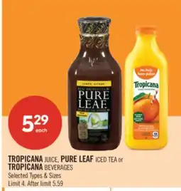 Shoppers Drug Mart TROPICANA JUICE, PURE LEAF ICED TEA or TROPICANA BEVERAGES offer