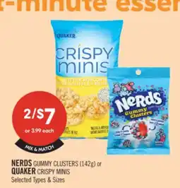 Shoppers Drug Mart NERDS GUMMY CLUSTERS (142g) QUAKER CRISPY MINIS offer