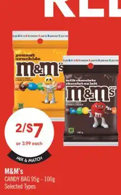 Shoppers Drug Mart M&M's Candy Bag offer