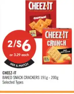 Shoppers Drug Mart CHEEZ-IT BAKED SNACK CRACKERS 191g - 200g offer