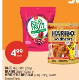 Shoppers Drug Mart DARE REAL FRUIT (350g), HARIBO GUMMY (284g) or WERTHER'S ORIGINAL (230g - 245g) CANDY offer