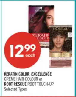 Shoppers Drug Mart KERATIN COLOR, EXCELLENCE CREME HAIR COLOUR or ROOT RESCUE ROOT TOUCH-UP offer
