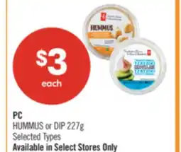 Shoppers Drug Mart PC HUMMUS or DIP offer