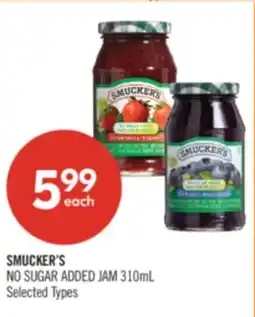 Shoppers Drug Mart SMUCKER'S NO SUGAR ADDED JAM offer