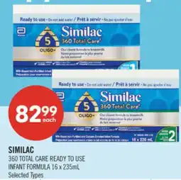Shoppers Drug Mart SIMILAC 360 TOTAL CARE READY TO USE INFANT FORMULA offer