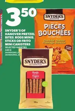 Independent City Market SNYDER'S OF HANOVER PRETZEL BITES, RODS MINIS, STICKS OR FRITO MINI CANISTERS offer