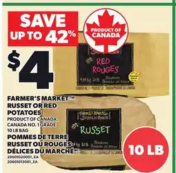 Independent City Market FARMER'S MARKET RUSSET OR RED POTATOES, 10 LB BAG offer