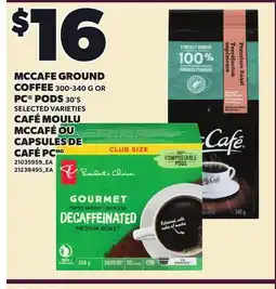 Independent City Market MCCAFE GROUND COFFEE 300-340 G OR PC PODS, 30'S offer