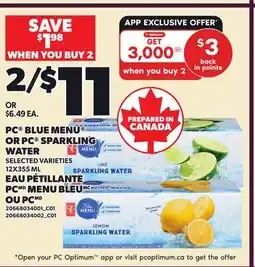 Independent City Market PC BLUE MENU OR PC SPARKLING WATER offer