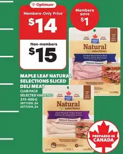 Independent City Market MAPLE LEAF NATURAL SELECTIONS SLICED DELI MEAT offer