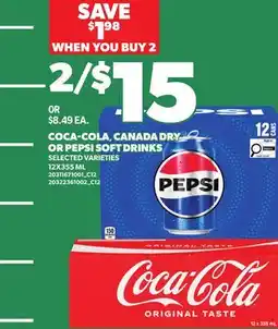 Independent City Market COCA-COLA, CANADA DRY OR PEPSI SOFT DRINKS offer