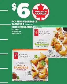 Independent City Market PC MINI VEGETABLE SAMOSAS, 345 G OR CHICKEN SAMOSAS, 288 G offer
