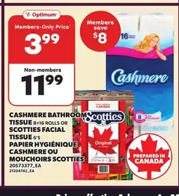 Independent City Market CASHMERE BATHROOM TISSUE, 8=16 ROLLS OR SCOTTIES FACIAL TISSUE, 6'S offer