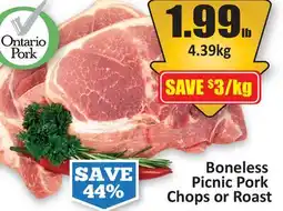 Starsky Boneless Picnic Pork Chops or Roast offer