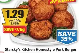 Starsky Starsky's Kitchen Homestyle Pork Burger offer