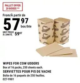 BMR WIPES FOR COW UDDERS offer