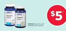 Rexall OPTION+ Vitamin D or D3 offer