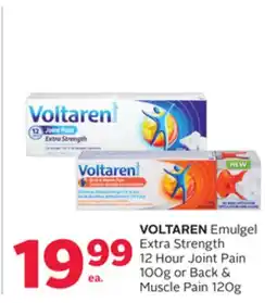 Rexall VOLTAREN Emulgel Extra Strength 12 Hour Joint Pain 100g or Back & Muscle Pain 120g offer