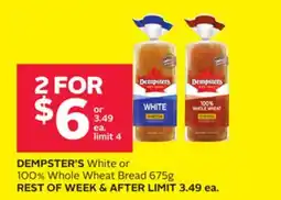 Rexall DEMPSTER'S White or 100% Whole Wheat Bread offer