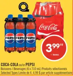 Pharmaprix COCA-COLA or PEPSI Beverages offer