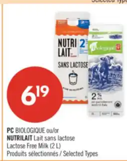 Pharmaprix PC BIOLOGIQUE or NUTRILAIT Lactose Free Milk offer