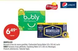 Pharmaprix MONTELLIER Carbonated Spring Water (10 x 355 mL) or BUBLY Sparkling Water (12 x 355 mL) Beverages offer