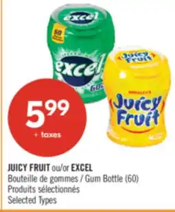 Pharmaprix JUICY FRUIT or EXCEL Gum Bottle offer